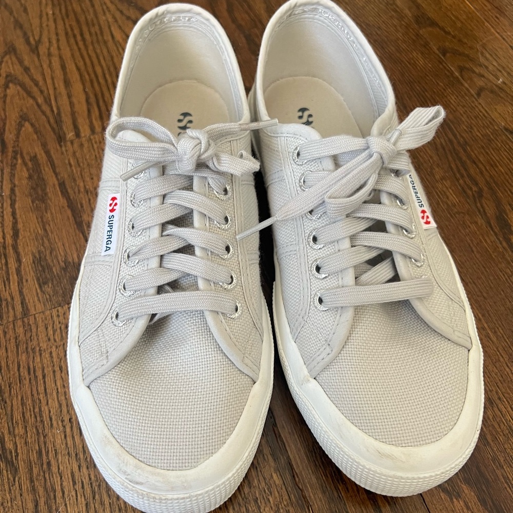 Superga Women's Light Gray Canvas Sneakers